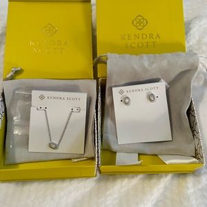 Kendra Scott Earring and Necklace Set (Silver)